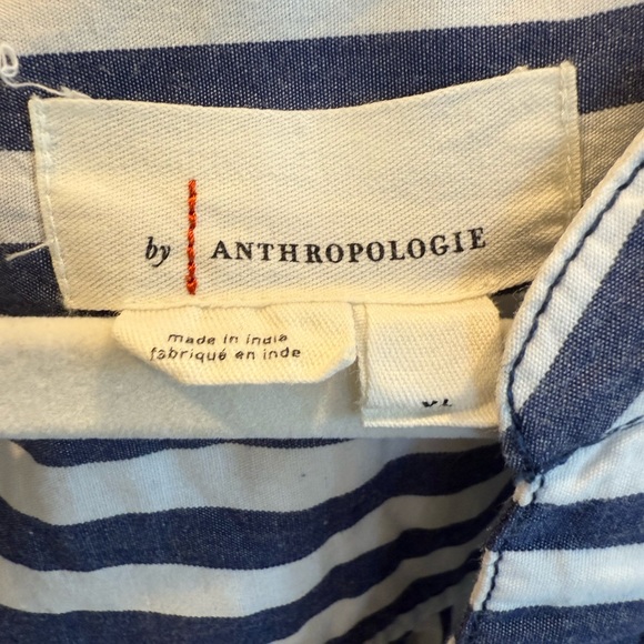 By Anthropologie Darcey Striped Blue and White Women's popover top XL - Picture 5 of 9